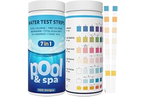 AKSBTEC 7-in-1 Pool Test Strips, Quick Pool Water Tester, Simple Test Strips for Pool pH and Chlorine, Cyanuric Acid, Bromine and More Pool Tester, Pool Accessories for Swimming Pools, Spa
