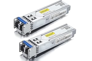 10Gtek [x2 PCS] HP 1G SFP LX Singlemode Transceiver J4859A/ J4859B/ J4859C/J4859D, 1000Base-LX SFP Mini-Gbic Modulo, Dual LC Connector, 1310nm, Fino a 20km