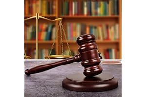 ESTEOPT Auktionshammer Set aus Holz, Richterhammer und Resonanzblock Hammer Premium Holzgavel, Perfekt für Anwalt, Richter, Auktion Verkauf Meetings, Unternehmen, Studenten, Kinder Rollenspiel und Geschenken