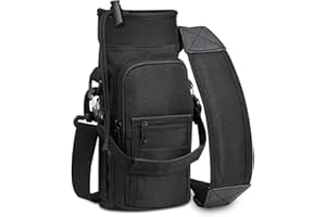 SITHON Bottiglia Borsa con Tracolla Regolabile, Custodia Protettiva per Portaborracce con 2 Tasche/Cinghia da Mano, per Escursionismo Viaggio Scuola Campeggio Sportiva,