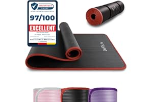 DH FitLife Tjock Träningsmatta Halkfri 183x61x1cm | Bärrem｜Yogamatta｜Gymnastikmatta｜Fitnessmatta｜Bekväm Dämpning｜Slitstark