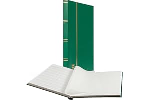 Leuchtturm 333321 Álbum para coleccionismo de sellos - libro de reservas Basic - 32 páginas DIN A4 blancas - sin forro, cubierta verde