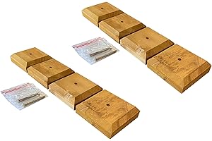Selections Wooden Garden Fence Post Square Finial Cap Newel Topper - Pack of 8