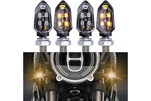 KEEPDSGN Intermitentes Moto LED, 4pcs Mini Intermitente Moto Homologado 12V Lámpara ámbardelanteras traseras Universal para Motocicleta Scooter Quad Cruiser Off Road.