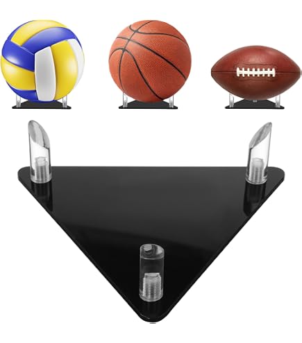 Produktbild von Thinp Dreieckiger Ballständer Aus Acryl – Transparenter Fußballständer Mit 3 Beinen, Stabil, Vielseitig Für Bälle Und Deko, 13x13x13 Cm