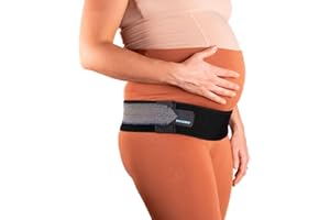 PHYSIOMAT Ceinture Confort - Noir - Soulage Douleurs - Pour Grossesse, Post-Partum, Sport - Hauteur: 8cm - Pour tailles 38 et plus - Eco-Responsable: Fil Recyclé - Fabriquée en France