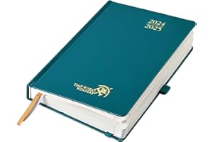 POPRUN Agenda 2024 2025 Giornaliera A5, Daily Planner 21,5 x 14,5 cm 12 Mesi da Ago.2024 a Lug.2025, 1 Giorno 1 Pagina da Lun a Dom con Schede Mensili, Carta Spessa da 80 GSM, Verde Pacifico