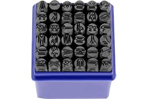 ‎GOTOTOP GOTOTOP 6mm Zahlen und Buchstaben Punch Set A-Z & 0-8 6mm Schlagbuchstaben Schlagstempel 36 Stück Kohlenstoffstahl Metallstempel Schlagzahlen Satz zum Stempeln von Metall, Schmuck, Leder, Holz