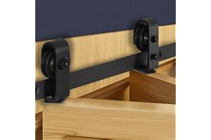 VEVOR Kit Quincaillerie de Porte Grange Coulissante Pliante, 1016 mm, Rail Simple Robuste, Montage par Haut, Coulissement Fluide, pour 2 Portes 45,72 cm de Placard, Buanderie, Portes Non Incluses