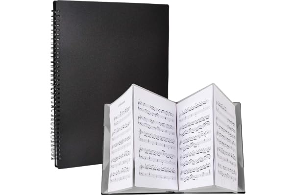 Dossier de Musique, Dossier de Rangement pour Partitions de Musique A4, Pochette Chorale Noire Classeur à Partitions pour Partitions Piano Guitare Violon