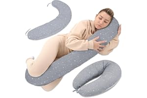 TOTSY BABY Poduszka do karmienia XXL Poduszka boczna do spania Poduszka ciążowa Poduszka pozycjonująca - Bawełniana Poduszka ciążowa dla dorosłych - 190 cm galaktyka