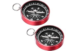 TIXIPEM Pocket Compass - Survival Sports Navigation Compass with Key Ring for Hiking & Camping