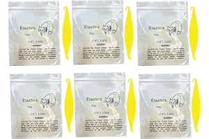 WIYOULD 600 elastici ortodontici da 6,35 mm, elastici medi, 100 g fissano gli spazi tra i denti, 6 fermi per elastici per apparecchi ortodontici inclusi