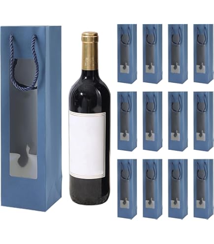 Sacchetto Regalo Per Vino Trasparente Con Manici | Riutilizzabile Per Natale, Matrimoni | Design Moderno - Foto 6