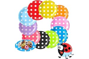 Amebleak Piatti Carta, 100 Pezzi Piatti Carta Colorati, 7 Pollici Piatti Carta USA E Getta Rotondi, Biodegradabili Piatti in Carta per Compleanno, Festa, Matrimonio, Fai Da Te Fatti a Mano (D)