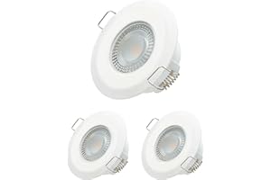 Oktaplex lighting Pack de 3 Focos LED Interior de Techo - Paris Bain 5W 2700K 230V 350lm IP44 RA>97 Blanco cálido Extraplano 30 mm Ojos de Buey LED