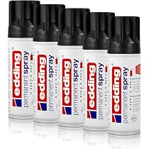 5x Edding Permanent Spray Universalgrundierung Grau, 200 Ml Dose – Schnell Trocknend, Hohe Füllkraft