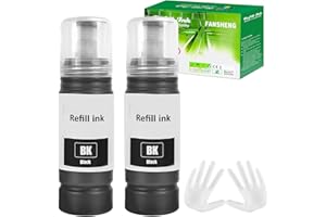 FANSHENG inchiostro Compatibile con Bottiglie di ricarica dell'inchiostro per ET-2720 ET-2711 ET-2810 ET-2811 ET-2814 ET-2820 ET-2821 ET-2851 ET-2812 ET-4800 (2 Pack Nero)
