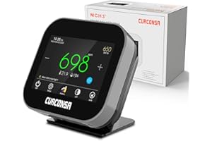 Medidor de CO2, CURCONSA Detector de CO2 con Temperatura Ambiente, Humedad y Reloj, Sensor NDIR-CO2, Pantalla TFT a Color de 3.5 Pulgadas con táctil capacitiva