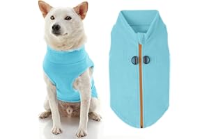 Gooby Pull en Polaire à Fermeture éclair pour Chien - Turquoise - Taille L - Chaud - en Polaire - avec Double Anneau en D - pour l'hiver - pour Chiens de Petite Taille et de Taille Moyenne