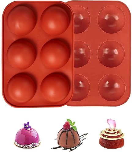 Moules En Silicone Demi-Sphère QWORK - Lot De 3 Tailles (6, 15, 24 Trous) | Pour Chocolat, Bonbons, Glaçons, Savon