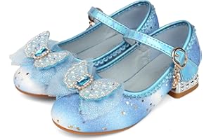 AQIYI Girls Princess Shoes Toddlers Sequin Sweet Bows Sandals Little Girls Party Pumps Sparkle Wedding Dress Shoes