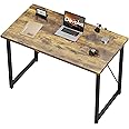 Devoko Computer Desk 100 x 50 x 75 cm, Home Office desk, Study Writing Small Desks, Gaming Deske for Home Workstations, Industrial Design Black Desk Metal Frame, Rustic Brown