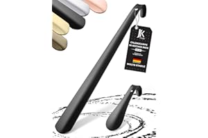 JK Trade® Set di 2 calzascarpe in acciaio inox stabile | 15 & 42 cm | Calzascarpe in acciaio inox corto e lungo | Veloce e delicato sulla schiena | Lunghezza e larghezza ideali | Shoe horn | Business