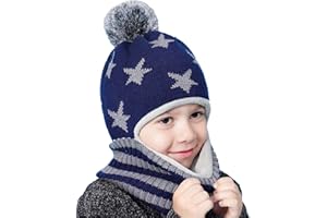 Vivi Idee Kinder Schlupfmütze Schalmützen Sturmhaube Balaclava für Kinder ab 4 Jahre Fleece Wollmütze Strickmütze Wintermütze Jungen