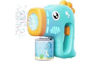 TEDULL 2 In 1 Bubble Machine For Kids,Automatic Bubble Gun With Brilliant Light and 60ml Bubble Mixture,Suitable for Children's Parties,Garden Games,and A Great Gift for Girls and Boys Aged 3 and Above.