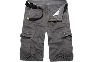 New front Pantalones Cargo de Verano de Color Sólido para Hombre Pantalones Cortos Casuales de Verano para Correr para Hombre Multibolsillo para Exteriores sin cinturón