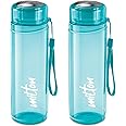 MILTON Hector 1000 Pet Water Bottle, Set of 2, 1 Litre Each, Blue, Reusable Plastic Fridge Bottle, BPA Free and Leak Proof Bottles for Travel, Work