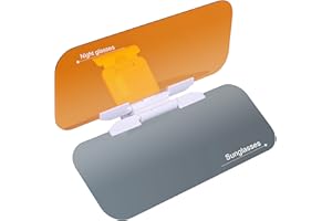 HONGXIN-SHOP Car Sun Visors, Driving Visor Universal 2-in-1 Eye Protector Anti-Glare Anti-UV Anti-Dazzle with Adjustment Button