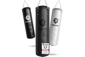 ‎FIGHTR FIGHTR® Boxsack gefüllt/ungefüllt - extrem robust & langlebig | Boxsack Set inkl. 4-Punkt-Stahlkette für Boxen, Kickboxen, MMA, Muay Thai und weitere Kampfsportarten