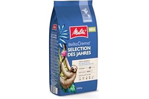 ‎MELITTA Melitta BellaCrema Selection des Jahres Ganze Kaffee-Bohnen 1kg, ungemahlen, Kaffeebohnen für Kaffee-Vollautomat, mittlere Röstung, geröstet in Deutschland, Stärke 3