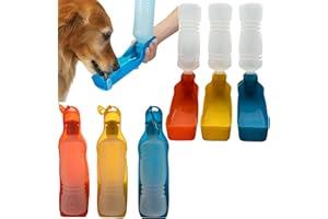 PET GURU Pet Travel Water Bottle 500ML Portable Dispenser Travel Water Bottle Bowl for Dog Cat Small Animals (Blue)