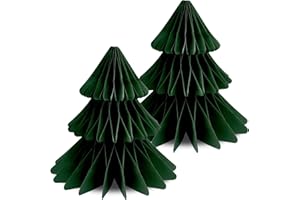 Frau WUNDERVoll® Papierbaum matt grün Magnetverschluss 2er Set Ø19cm H20cm / Tannenbaum Weihnachtsbaum Weihnachten Dekoration Tischdeko Weihnachtsdeko Weihnachtsdekoration Fenster-Deko