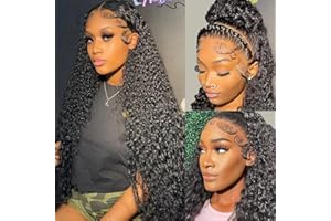 13x4 Curly Wave HD Lace Front Wigs for Black Women 26 inch MSGEM Brazilian Deep Curly Transparent Lace Front Wigs Human Hair Pre Plucked with Baby Hair Natural Color