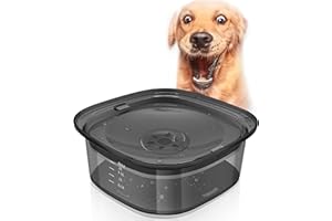 Decyam Non Spill Dog Water Bowl, Slow Water Feeder for Dogs, Spill Proof Transprent Dog Water Bowl, 2L / 70 oz Large Capacity Pet Water Dish for Dogs