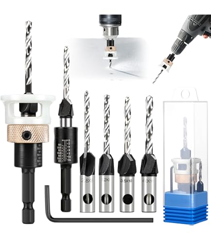 Set 2 Punte Trapano Con Svasatore 8mm HSS - Per Legno, Plastica E Metallo Morbido, Con Limitatori - Foto 8