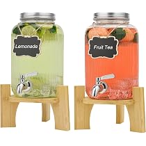 Estilo EST2760 Mason Jar Distributeur de boissons double en verre sur