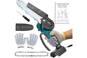 EDTRAN Mini Kettensäge für Makita 18V Akku, 600W Bürstenlose Kettensäge Elektrisch 6 Zoll, Akku Kettensägen Handkettensäge für Gartenschere, Holzschneiden(Keine Batterie)