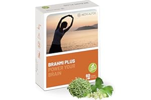 ‎MEDICALFOX Medicalfox BRAHMI Plus Concentration & Brain Capsules for Women, Pack of 60, Vegan - With Vitamin B5 Pantothenic Acid for Normal Mental Performance, With Brahmi, Ginkgo, Goji Berry & Zinc