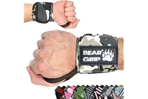 BEAR GRIP - Bandes de Soutien pour Poignets Lors de la Musculation, (Vendues par Paire)