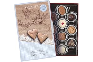 ‎LAUENSTEIN CONFISERIE Lauensteiner Trüffel- und Pralinenspezialitäten | 125 g in Geschenk-Schachtel | 8 handgemachte Pralinen ohne Alkohol | süße Geschenkidee für Männer und Frauen | 1er Pack