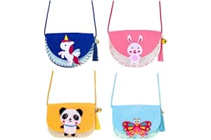 KYEDGC 4 Pack Sewing Kit, Handbag Sewing Kits for Beginners, Fun Educational Activities, Improve Motor Skills and Creativity, Fun DIY Educational Craft Gift