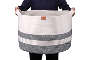 GOCAN XXXL korb aufbewahrung groß wäschekorb D55XH35cm wäschesammler aufbewahrungskorb für Decken Kissen Kleidung körbe mit Griffen für kinderzimmer wäschekorb grau