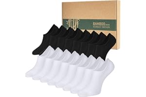 Caldodo Skarpety do sneakersów dla kobiet i mężczyzn, bambusowe stopki, 8 par skarpet sportowych, skarpety sportowe, prezenty dla kobiet i mężczyzn