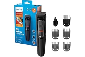 Philips Multigroom Série 3000, Tondeuse Multi-styles 7-en-1 pour Visage, Cheveux et Corps avec Technologie DualCut (Modèle MG3720/15)