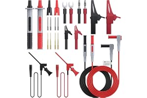 Neoteck 24 st multimeter testledningar elektroniska testledningar tillbehörssats med bananpluggar utbytbara sondspetsar och a